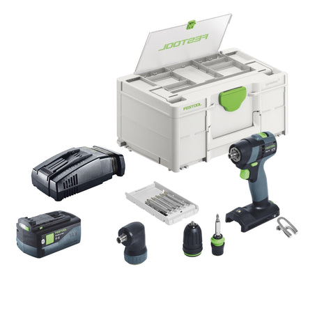 Festool TXS 18-Basic-Set Akku Bohrschrauber 18 V 40 Nm Brushless + 1x Akku 5,0 Ah + Schnellladegerät + Systainer