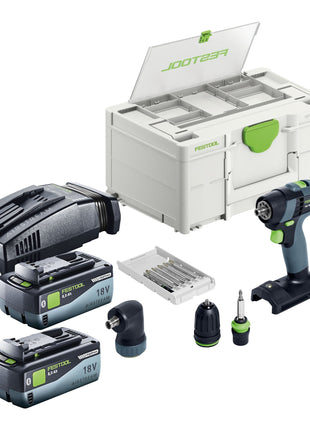 Festool TXS 18-Basic-Set akumulatorowa wiertarko-wkrętarka 18 V 40 Nm bezszczotkowa + 2x akumulator 8,0 Ah + szybka ładowarka + systainer