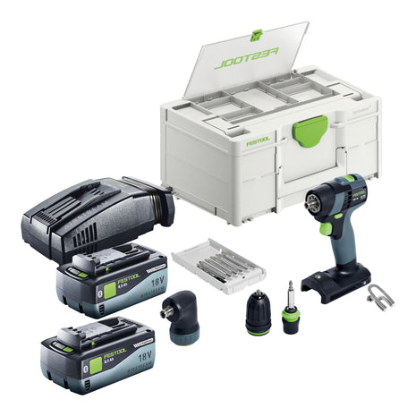 Festool TXS 18-Basic set perceuse-visseuse sans fil 18 V 40 Nm sans balais + 2x batteries 8,0 Ah + chargeur rapide + systainer