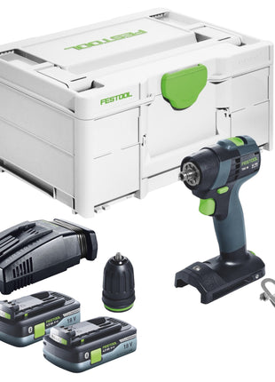 Festool TXS 18-Basic akumulatorowa wiertarko-wkrętarka 18 V 40 Nm bezszczotkowa + 2x akumulator 4,0 Ah + szybka ładowarka + systainer