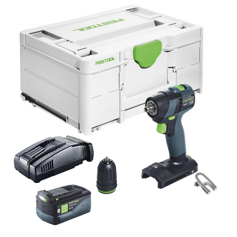 Festool TXS 18-Basic cordless drill driver 18 V 40 Nm brushless + 1x rechargeable battery 5.0 Ah + quick charger + systainer