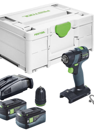 Festool TXS 18-Basic Akku Bohrschrauber 18 V 40 Nm Brushless + 2x Akku 5,0 Ah + Schnellladegerät + Systainer