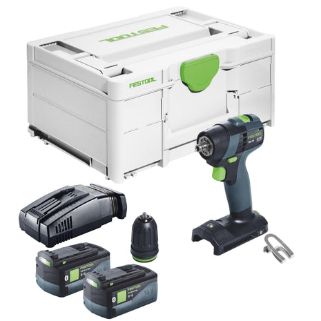 Festool TXS 18-Basic cordless drill driver 18 V 40 Nm brushless + 2x rechargeable battery 5.0 Ah + quick charger + systainer