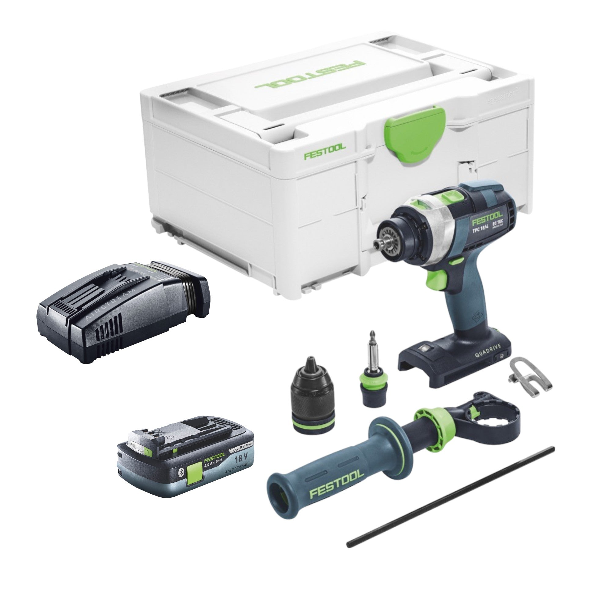 Festool TPC 18 4 I Basic Akku Schlagbohrschrauber 18 V 75 Nm 1x Akku 4 0 Ah Schnellladegeraet Systainer 0 - toolbrothers
