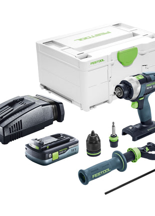 Festool TDC 18/4 I-Basic akumulatorowa wiertarko-wkrętarka 18 V 75 Nm bezszczotkowa + 1x akumulator 4,0 Ah + szybka ładowarka + systainer