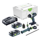 Trapano avvitatore a batteria Festool TDC 18/4 I-Basic 18 V 75 Nm brushless + 2x batteria ricaricabile 4,0 Ah + caricatore rapido + systainer