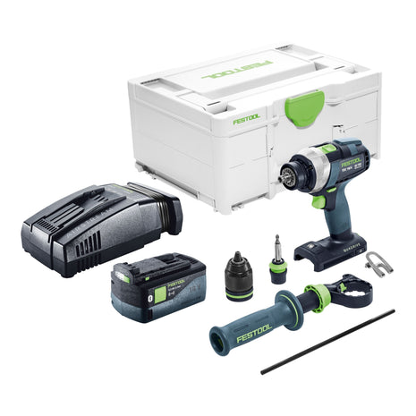 Festool TDC 18/4 I-Basic taladro atornillador inalámbrico 18 V 75 Nm sin escobillas + 1x batería 5,0 Ah + cargador rápido + systainer