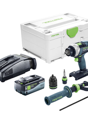 Festool TDC 18/4 I-Basic akumulatorowa wiertarko-wkrętarka 18 V 75 Nm bezszczotkowa + 1x akumulator 8,0 Ah + szybka ładowarka + systainer