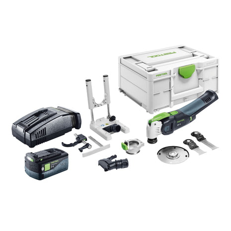 Festool VECTURO OSC 18 E-Basic Set Oscillateur sans fil 18 V Starlock Max Brushless + 1x batterie 5,0 Ah + chargeur rapide + Systainer