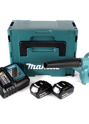 Makita DUB 182 RMJ 18 V Li-Ion Akku Gebläse im Makpac + 2 x 4,0 Ah Akku + Ladegerät - Toolbrothers