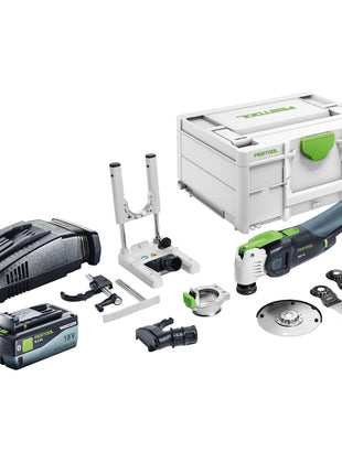 Festool VECTURO OSC 18 E-Basic Set Akku Oszillierer 18 V Starlock Max Brushless + 1x Akku 8,0 Ah + Schnellladegerät + Systainer