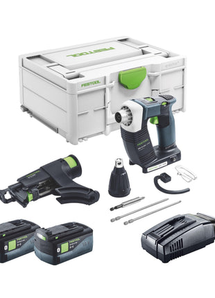 Festool DURADRIVE DWC 18-4500 Basic Visseuse de chantier sans fil 18 V 14 Nm Brushless + 2x batterie 5,0 Ah + kit de charge rapide + Systainer