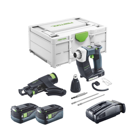 Festool DURADRIVE DWC 18-4500 Basic akumulatorowa wkrętarka budowlana 18 V 14 Nm bezszczotkowa + 2x akumulator 5,0 Ah + szybka ładowarka + systainer