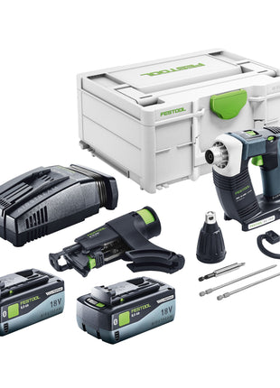 Festool DURADRIVE DWC 18-4500 Basic akumulatorowa wkrętarka budowlana 18 V 14 Nm bezszczotkowa + 2x akumulator 8,0 Ah + szybka ładowarka + systainer