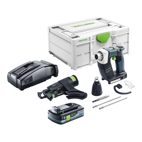 Festool DURADRIVE DWC 18-2500 Atornillador de construcción básico a batería 18 V 18 Nm sin escobillas + 1x batería 4,0 Ah + cargador rápido + systainer