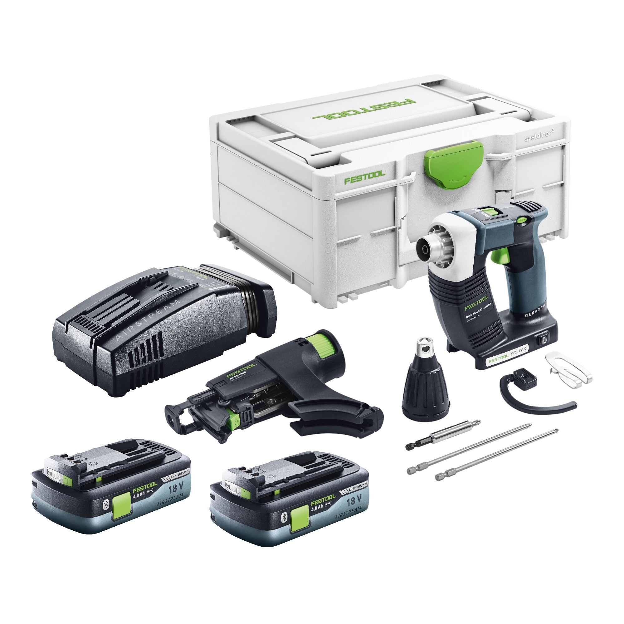 Festool DURADRIVE DWC 18 2500 Basic Akku Bauschrauber 18 V 18 Nm Brushless 2x Akku 4 0 Ah Schnellladegeraet Systainer 0 - toolbrothers