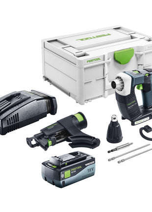 Festool DURADRIVE DWC 18-2500 Basic Akku Bauschrauber 18 V 18 Nm Brushless + 1x Akku 8,0 Ah + Schnellladegerät + Systainer