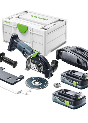 Festool DSC-AGC 18-125 FH EB-Basic Système de tronçonnage à main libre sans fil 18 V 125 mm Brushless + 2x batterie 4,0 Ah + chargeur rapide + Systainer