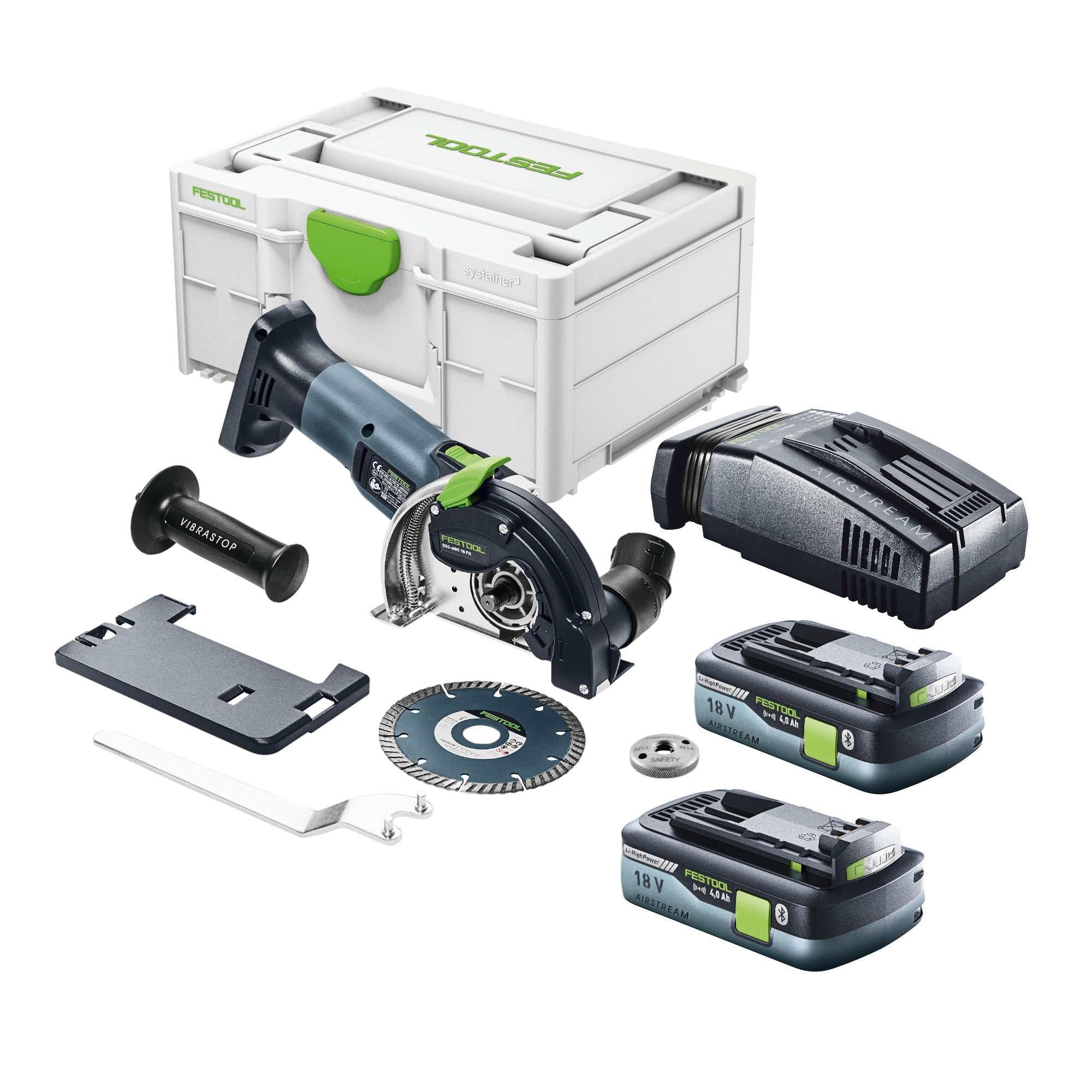 Festool DSC AGC 18 125 FH EB Basic Akku Freihandtrennsystem 18 V 125 mm Brushless 2x Akku 4 0 Ah Schnellladegeraet Systainer 0 - toolbrothers