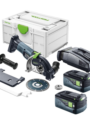 Festool DSC-AGC 18-125 FH EB-Basic akumulatorowy system tnący z wolnej ręki 18 V 125 mm bezszczotkowy + 2x akumulator 5,0 Ah + szybka ładowarka + systainer