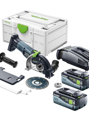 Festool DSC-AGC 18-125 FH EB-Basic Système de tronçonnage à main libre sans fil 18 V 125 mm Brushless + 2x batterie 8,0 Ah + chargeur rapide + Systainer