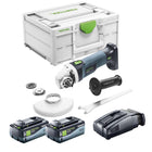Smerigliatrice angolare a batteria Festool AGC 18-125 Basic 18 V 125 mm brushless + 2x batteria 8,0 Ah + caricatore rapido + systainer