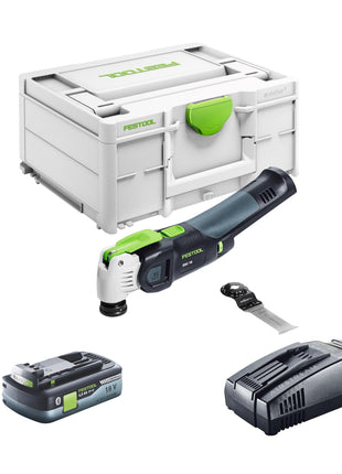 Festool VECTURO OSC 18 E-Basic Akku Oszillierer 18 V Starlock Max Brushless + 1x Akku 4,0 Ah + Schnellladegerät + Systainer