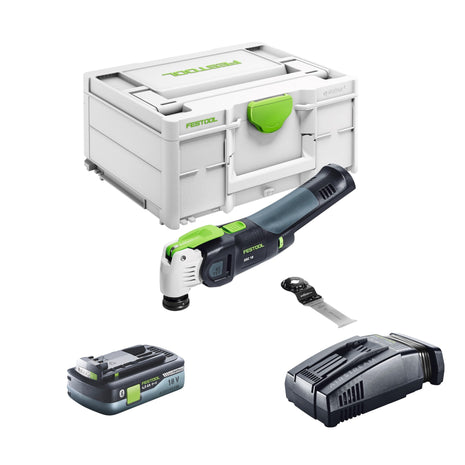 Festool VECTURO OSC 18 E-Basic Oscillateur sans fil 18 V Starlock Max Brushless + 1x batterie 4,0 Ah + chargeur rapide + Systainer