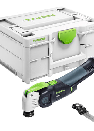 Festool VECTURO OSC 18 E-Basic akumulatorowe narzędzie oscylacyjne 18 V Starlock Max Brushless + 2x akumulator 4,0 Ah + szybka ładowarka + systainer