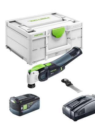 Festool VECTURO OSC 18 E-Basic akumulatorowe narzędzie oscylacyjne 18 V Starlock Max Brushless + 1x akumulator 5,0 Ah + szybka ładowarka + systainer