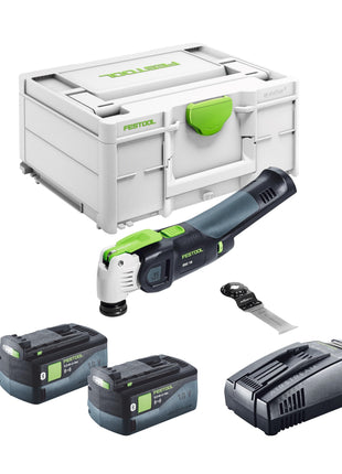 Festool VECTURO OSC 18 E-Basic akumulatorowe narzędzie oscylacyjne 18 V Starlock Max Brushless + 2x akumulator 5,0 Ah + szybka ładowarka + systainer