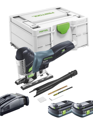 Festool CARVEX PSC 420 EB-Basic akumulatorowa wyrzynarka wahadłowa 18 V 120 mm bezszczotkowa + 2x akumulator 4,0 Ah + szybka ładowarka + Systainer