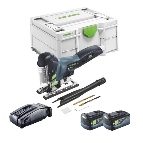 Festool CARVEX PSC 420 EB-Basic sierra de calar pendular a batería 18 V 120 mm sin escobillas + 2x baterías 5,0 Ah + cargador rápido + systainer