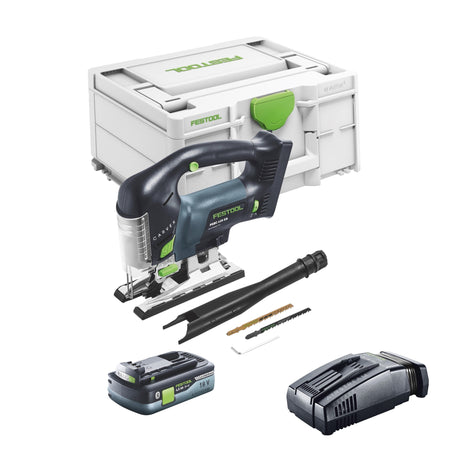 Festool CARVEX PSBC 420 EB-Basic Scie sauteuse pendulaire sans fil 18 V 120 mm Brushless + 1x batterie 4,0 Ah + kit de charge rapide + Systainer