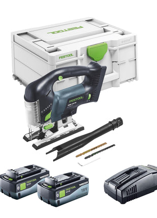 Festool CARVEX PSBC 420 EB-Basic Scie sauteuse pendulaire sans fil 18 V 120 mm Brushless + 2x batterie 8,0 Ah + kit de charge rapide + Systainer