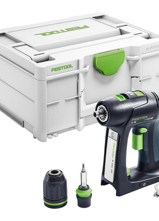 Festool C 18 Basic Akku Bohrschrauber 18 V 45 Nm Brushless + 1x Akku 5,0 Ah + Schnellladegerät + Systainer