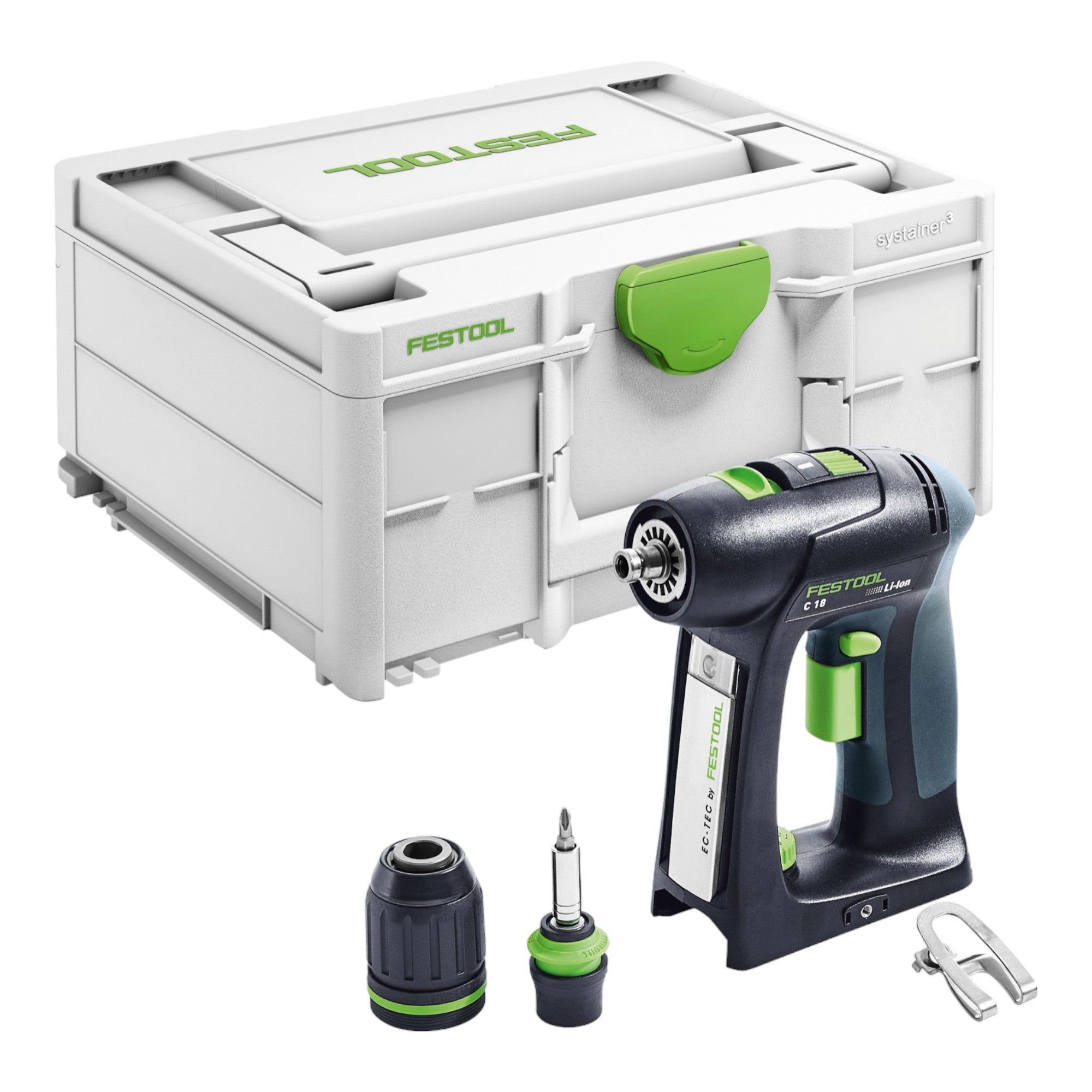 Festool C 18 Basic Akku Bohrschrauber 18 V 45 Nm Brushless 1x Akku 5 0 Ah Schnellladegeraet Systainer 1 - toolbrothers