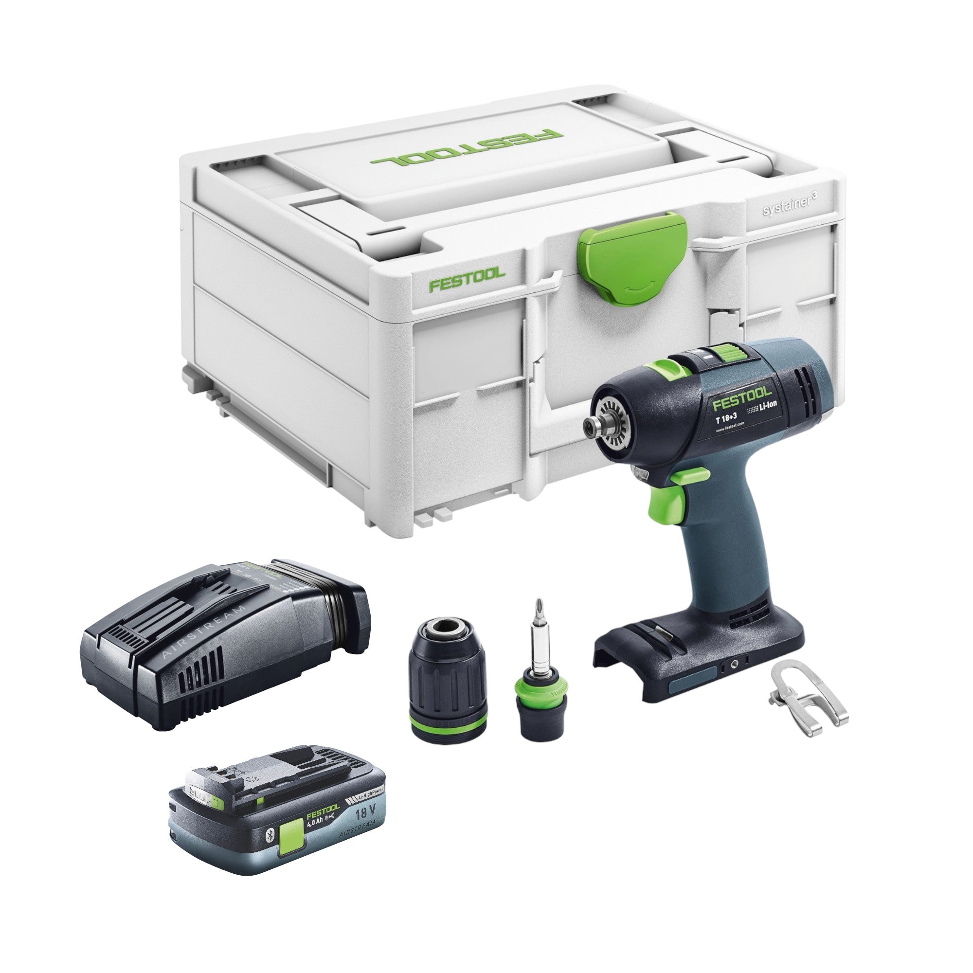 Festool T 18 3 Basic Akku Bohrschrauber 18 V 50 Nm Brushless 1x Akku 4 0 Ah Schnellladegeraet Systainer 0 - toolbrothers