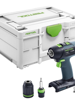 Festool T 18+3 Basic Perceuse-visseuse sans fil 18 V 50 Nm Brushless + 2x batterie 4,0 Ah + chargeur rapide + Systainer