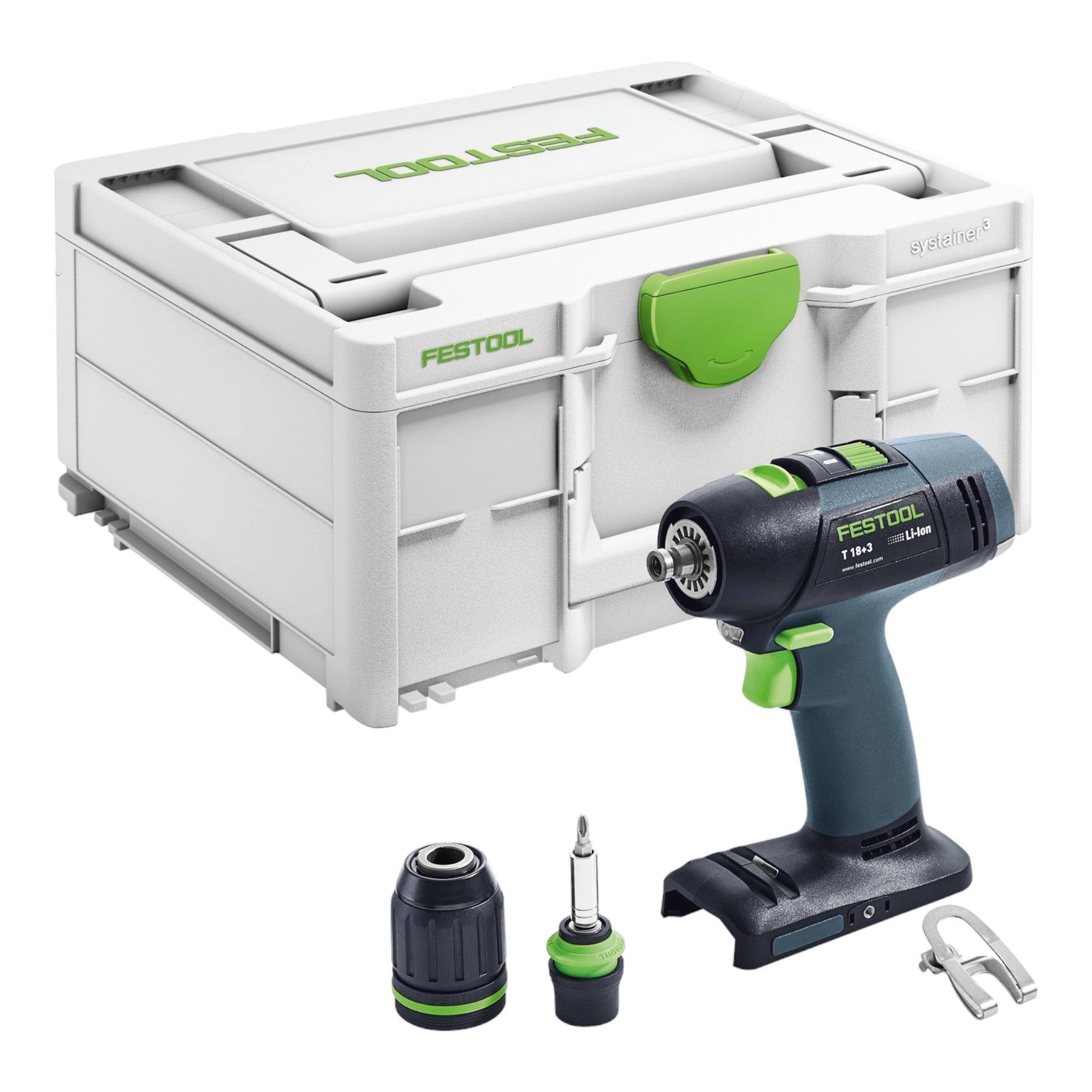 Festool T 18 3 Basic Akku Bohrschrauber 18 V 50 Nm Brushless 1x Akku 8 0 Ah Schnellladegeraet Systainer 1 - toolbrothers