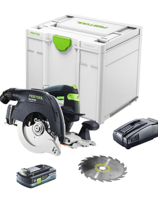 Festool HKC 55 EB-Basic Akku Handkreissäge 18 V 160 mm Brushless + 1x Akku 4,0 Ah + Schnellladegerät + Systainer