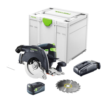 Festool HKC 55 EB-Basic akumulatorowa pilarka tarczowa 18 V 160 mm bezszczotkowa + 1x akumulator 5,0 Ah + szybka ładowarka + Systainer