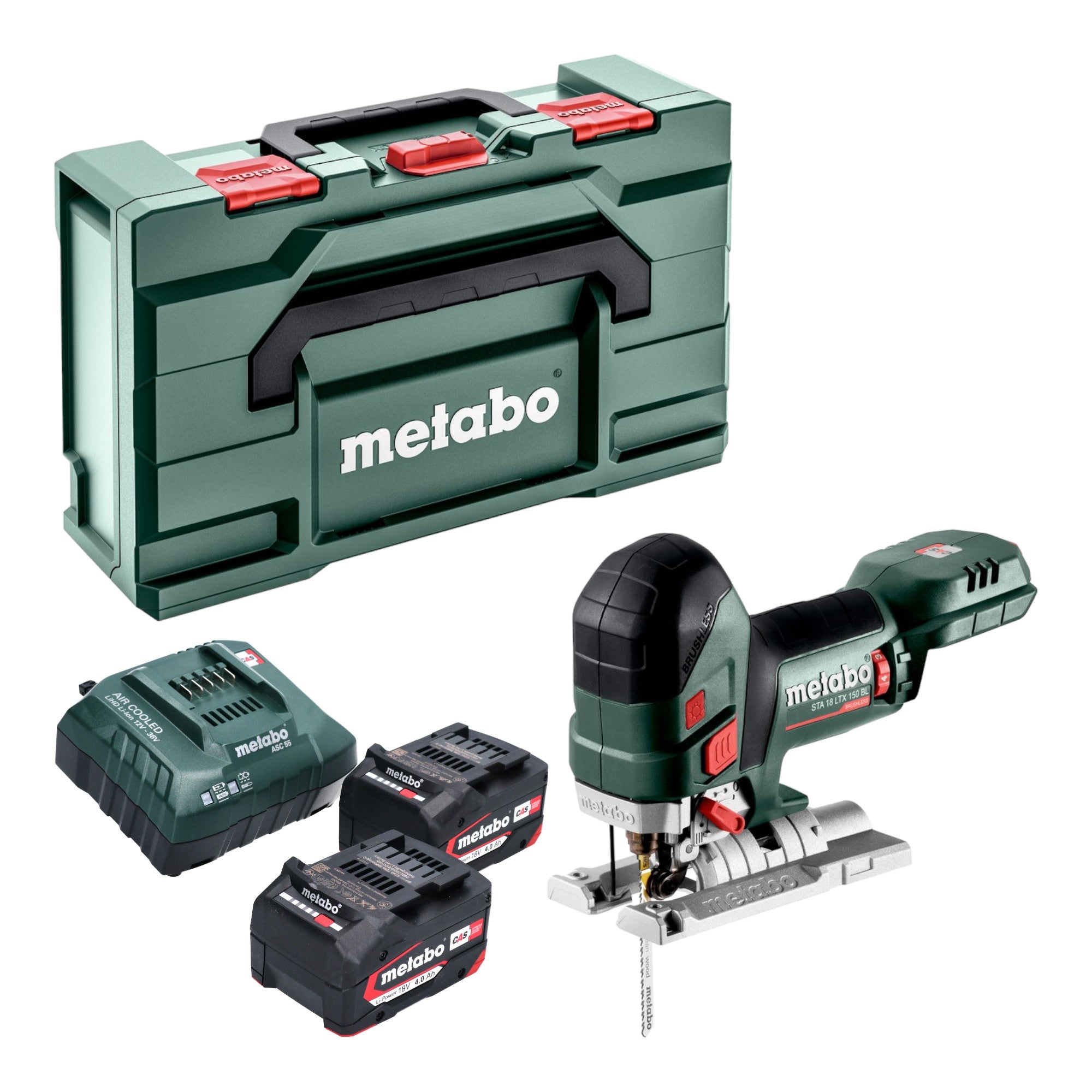 Metabo STA 18 LTX 150 BL Akku Stichsaege 18 V 150 mm Brushless 2x Akku 4 0 Ah Ladegeraet Metabox 0 - toolbrothers