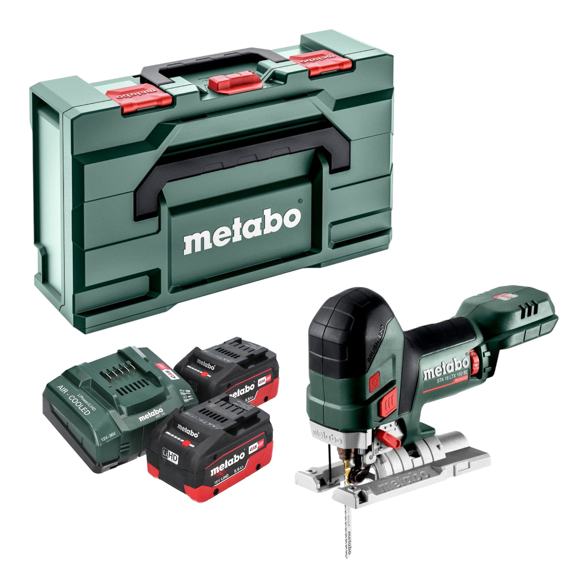 Metabo STA 18 LTX 150 BL Akku Stichsaege 18 V 150 mm Brushless 2x LiHD Akku 5 5 Ah Ladegeraet Metabox 0 - toolbrothers