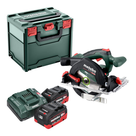 Metabo KS 18 LTX 57 BL Scie circulaire portative sans fil 18 V 57 mm + 2x batterie LiHD 5,5 Ah + chargeur + Metabox