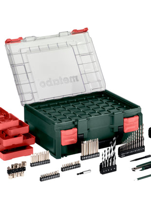 Metabo SB 18 L Set akumulatorowa wiertarko-wkrętarka udarowa 18 V 50 Nm ( 602317710 ) + 2x akumulator 2,0 Ah + ładowarka + 78-częściowy warsztat mobilny + walizka