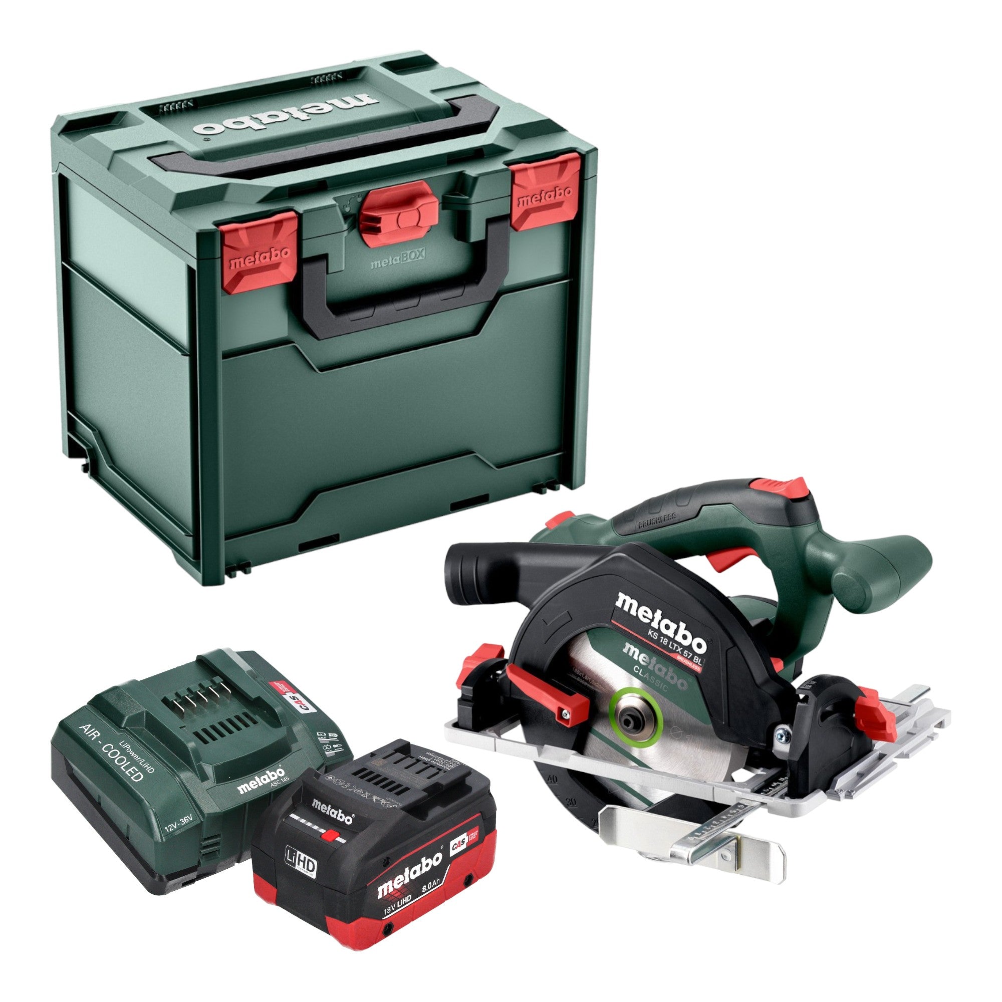 Metabo KS 18 LTX 57 BL Akku Handkreissaege 18 V 57 mm 1x LiHD Akku 8 0 Ah Ladegeraet Metabox 0 - toolbrothers