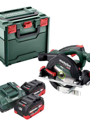 Metabo KS 18 LTX 57 BL Scie circulaire portative sans fil 18 V 57 mm ( 611857810 ) + 2x batterie LiHD 8,0 Ah + chargeur + Metabox