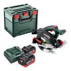 Metabo KS 18 LTX 57 BL Scie circulaire portative sans fil 18 V 57 mm ( 611857810 ) + 2x batterie LiHD 8,0 Ah + chargeur + Metabox