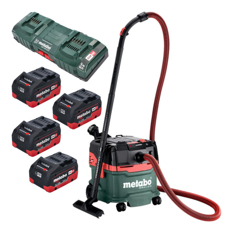 Metabo AS 36 18 L 20 PC Aspirateur eau et poussières sans fil 36 V ( 2x 18 V ) 20 L + 4x batterie LiHD 5,5 Ah + chargeur double